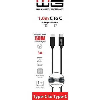 Datový kabel Kabel WG USB typ C – USB typ C 1 m černý