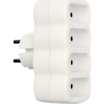 vypínač a zásuvka VOREL Rozdvojka 4x plochá zásuvka, 72402