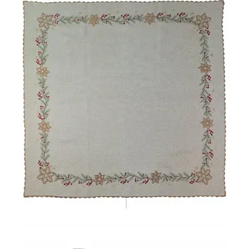 ubrus Vánoční ubrus větvičky a vločky hnědá 120x140