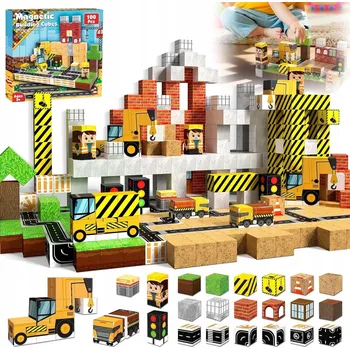 ostatní stavebnice STAVEBNICE KOSTKY 3D MAGNETIC TILES STAVEBNICE SADA 100 DÍLŮ PRO DĚTI