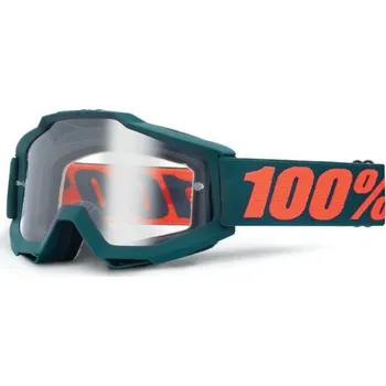 Motocyklové brýle MX brýle 100% Accuri OTG Gunmetal šedá, čiré plexi s čepy pro slídy