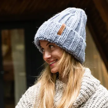 Čepice Čepice Vlněná hrubá modrá