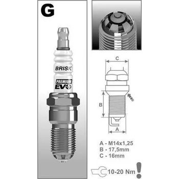 Elektroinstalace pro motocykl zapalovací svíčka Brisk GR15SXC řada Premium EVO