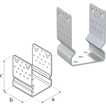 Stavební materiál DOMAX PSSOZ šroubovací patka sloupku typu U Žárový zinek (ZNO) PSSOZ 100 - 101 x 100 x 150 x 4.0 mm (6 ks)