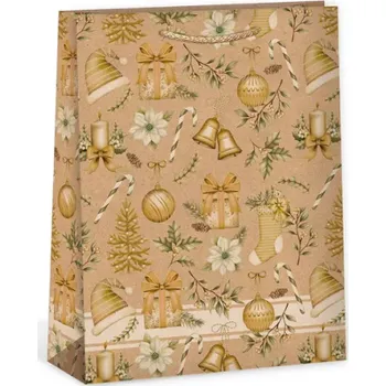 Dárková taška Vánoční dárková taška NATUR - 18,3 x 24,3 cm - 0844-0093