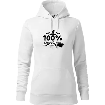 Dámská mikina 100% čarodějnice - Mikina dámská Cape s kapucí - L ( Bílá )