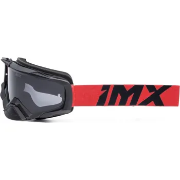 Motocyklové brýle IMX DUST BLACK MATT/RED brýle - sklo DARK SMOKE + CLEAR (2 SZYBY W ZESTAWIE)