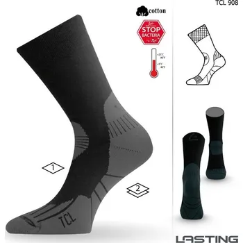 Pánské termo ponožky Lasting ponožky TCL 908 se stříbrem, černé, středně slabé prodloužené M (38-41)