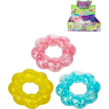 Náramek Náramek antistresový 8cm mačkací sliz na ruku se třpytkami 6 barev | 890021