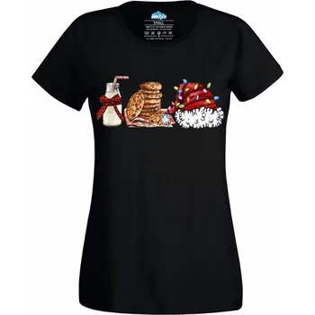 Dámské tričko Dámské tričko Santova Snídaně (Velikost: S, Barva: Černá)
