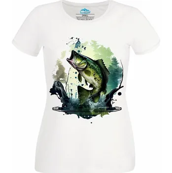 Dámské tričko Dámské tričko Okoun z Hlubin Lesa (Velikost: M, Barva: Bílá)