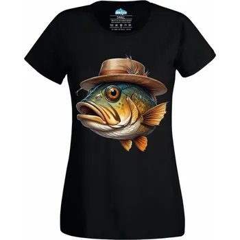 Dámské tričko Gentleman Okoun v Klobouku (Velikost: 4XL, Barva: Černá)