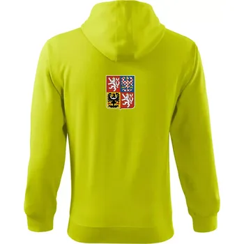 Pánská móda Velký státní znak ČR - Mikina s kapucí na zip trendy zipper - 2XL ( Limetková )