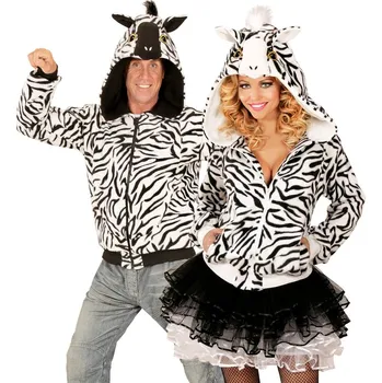 Karnevalový kostým Plyšová mikina zebra - S/M