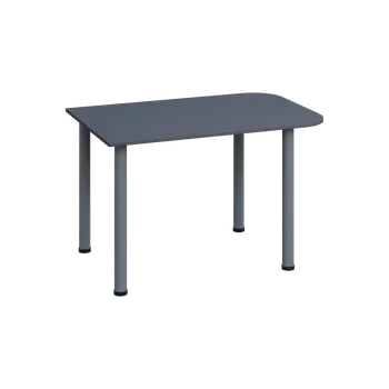 Stolová podnož EJH 2 - 120 přístavba jednací, kovová podnož stříbrná, deska 25 mm, antracit