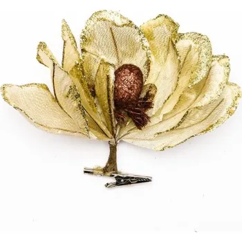 Velikonoční dekorace DECOLED Umělá květina se svorkou, krémová, 20 cm