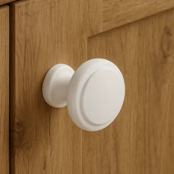 Nábytkové kování Interex Úchytka knopka SIMON / Bílá matná