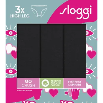 Dámské spodní prádlo sloggi GO Crush High leg C3P - BLACK - SLOGGI BLACK - SLOGGI S