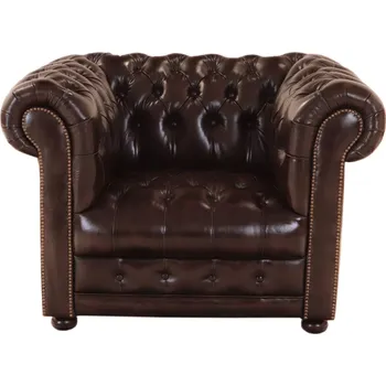 Pohovka Pohovka jednomístná Chesterfield Manchester z pravé hovězí kůže