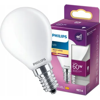 Žárovka LED žárovka Philips E14 6,5W 2700K