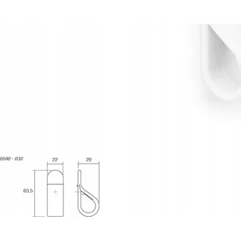 Nábytkové kování Nábytková úchytka VIEFE 0590 BELT rozteč 0, délka 22 bílá matná 0590022ZM1
