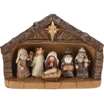 Vánoční dekorace Vánoční betlém s figurkami Marie, Josefa a Ježíška – vánoční dekorace