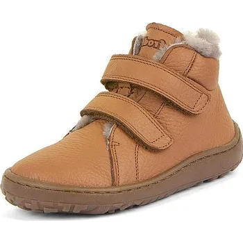 Dívčí zimní obuv FRODDO dětská kotníková obuv BAREFOOT WINTER FURRY G3110263-2K cognac 24