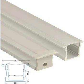 LED páska MCLED Profil AL 23x15mm, VT vestavný, matný difuzor, komplet, 2m ML-761.014.43.2