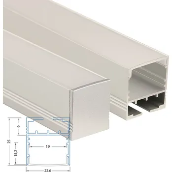 LED páska MCLED Profil AL 23x25mm, ZN závěsný, mléčný difuzor, komplet, 2m ML-761.009.07.2