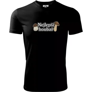 Pánská móda Nejlepší houbař - nápis s houbama - Pánské triko Fantasy sportovní (dresovina) - S ( Černá )