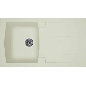 Nerezový dřez Dřez s 1 vaničkou a odkapávací plochou Stradour Bílá (86 x 50 cm)