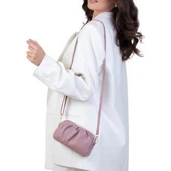 Alessio kabelka kabelka přes rameno přírodní kůže růžová