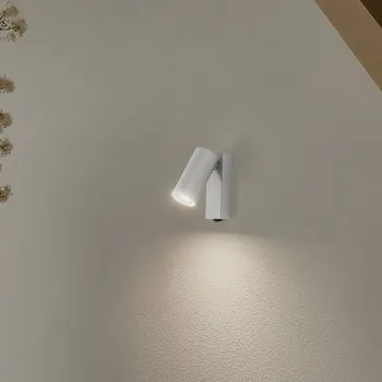 Lampička Euluna Nástěnné bodové svítidlo FOURTY, světle šedé, výška 17 cm, kov, GU10 světle šedá 1 x 10 W LED GU10 R35 - Doprava zdarma