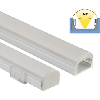 LED páska MCLED Profil AL 17x13mm, PR přisazený s čočkou, čirý difuzor, komplet, 1m ML-761.004.43.1