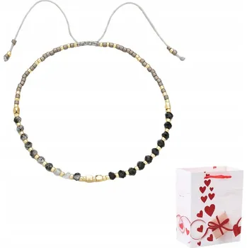 Náramek Náramek Korálky Fasetované Miyuki Kámen Černý Onyx Turmalínový Křemen