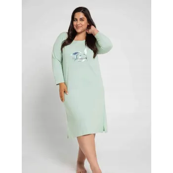 Dámské oblečení Noční Taro košile 3020 s dlouhým rukávem nad kolena, velikost 5XL