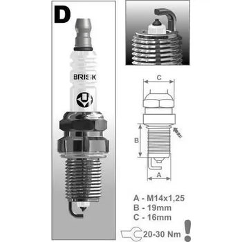 Elektroinstalace pro motocykl zapalovací svíčka Brisk DR15YP řada Platin