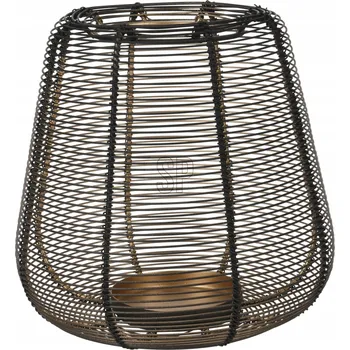 Svícen Svícen lucerna kovová 21 cm černá zlatá moderní drátěná