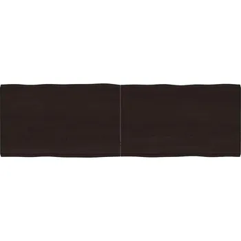 Konferenční stolek vidaXL Stolní deska 160x50x(2-4)cm ošetřený dub živá hrana [363904] Barva: tmavě hnědá