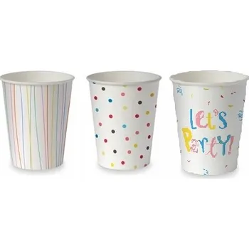 Papírové kelímky na kávu pastelové barvy mix 250 ml 50 ks