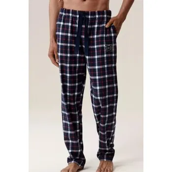 Pánské pyžamové kalhoty Atlantic NMB-045 - flanelová bavlna Tmavě modrá M