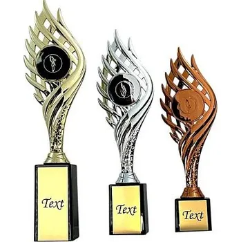 Vějířový pohár barevný - Výška: 29cm Text: Zlatý kovový štítek