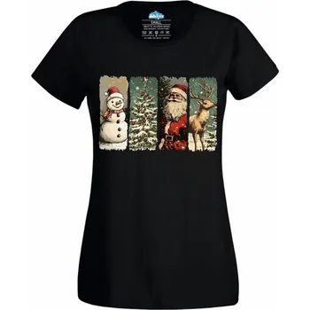 Dámské tričko Dámské tričko Kouzlo Vánoc (Velikost: S, Barva: Černá)