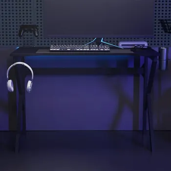 vidaXL Herní stůl s nohami ve tvaru K černý 110 x 60 x 75 cm