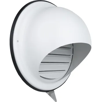 Větrací mřížka DALAP SUVLAW100 Kovová větrací mřížka s přírubou, krytem a síťkou - BÍLÁ 9016, Průměr 100 mm