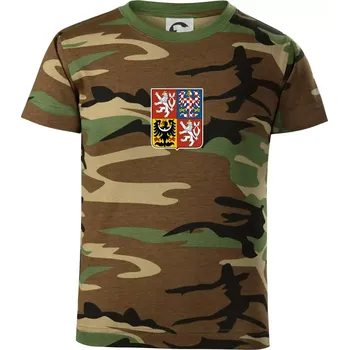 Velký státní znak ČR - Dětské maskáčové triko - 122 cm/6 let ( Hnědý maskáč )