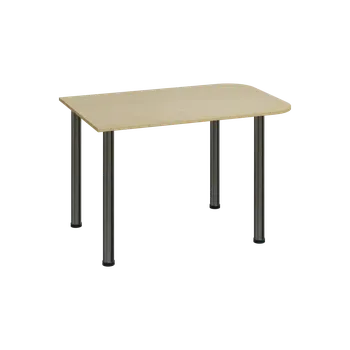 Stolová podnož EJH 2 - 120 přístavba jednací, kovová podnož chrom, deska 25 mm, buk royal