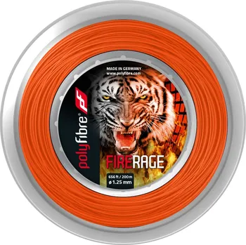 Struna na výplet tenisové rakety Tenisový výplet Polyfibre Fire Rage Ribbed (200 m) Oranžový (1.25 mm)