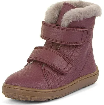 Dívčí zimní obuv FRODDO dívčí kotníková obuv BAREFOOT FURRY BOOT G3160248-6 bordo 28