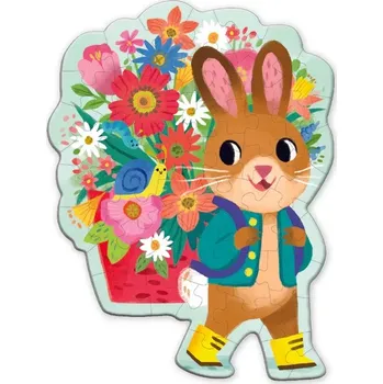 Puzzle Mudpuppy puzzle s přáním – zajíček s kyticí